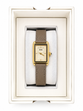 Montre Femme Élégance Taupe & Or
