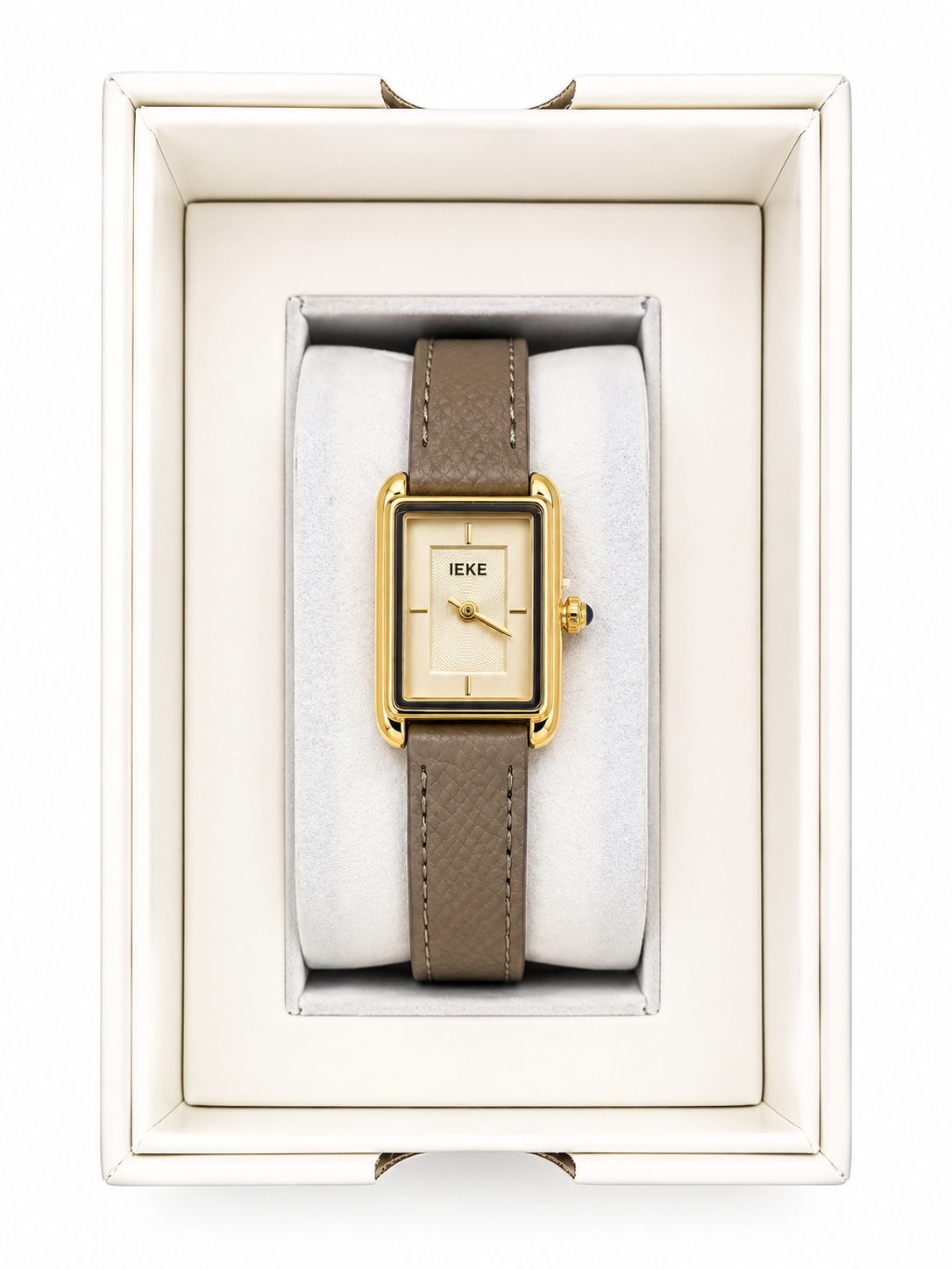 Montre Femme Élégance Taupe & Or