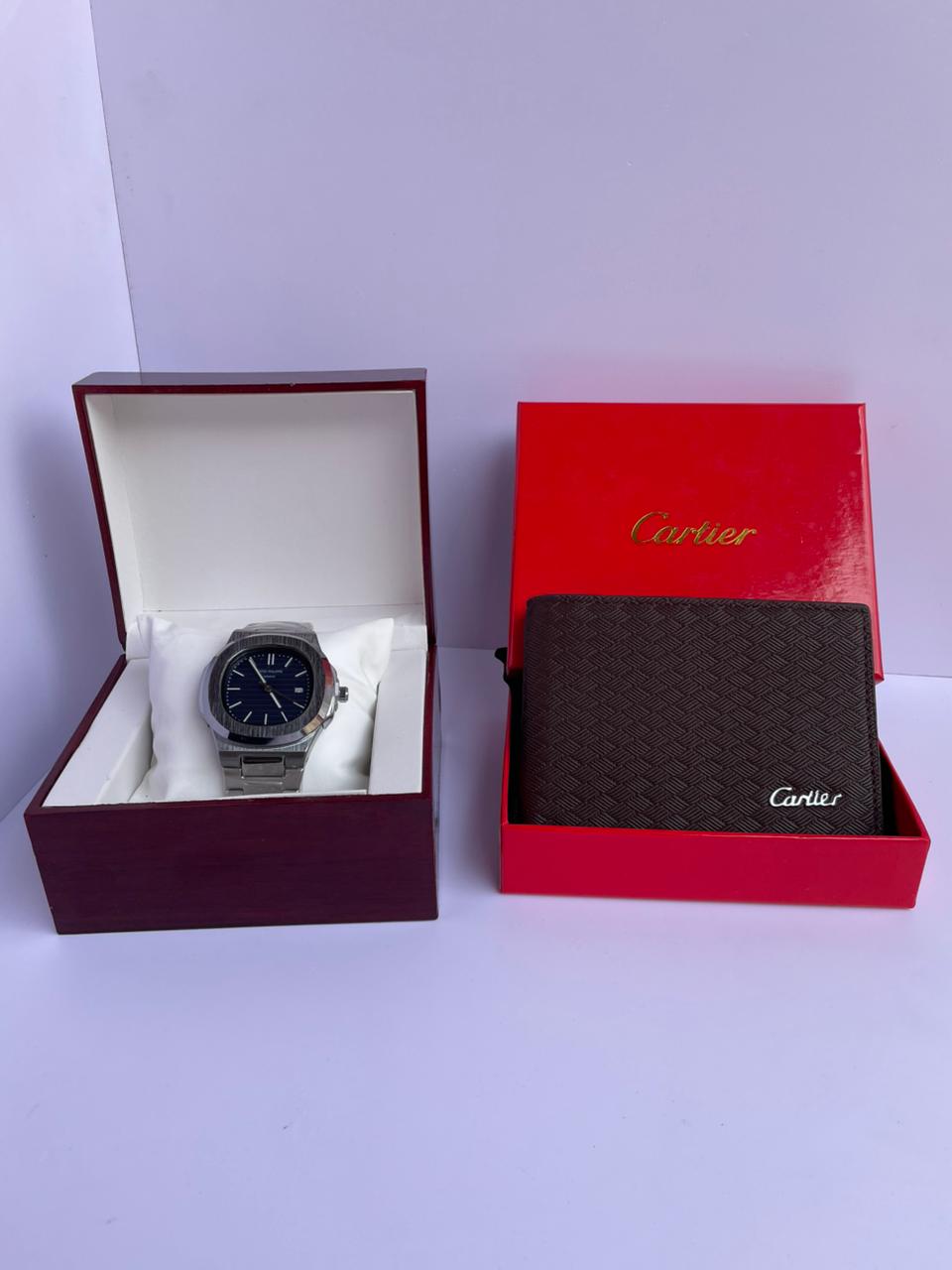 Pack Patek Philippe & Portefeuille Cartier Marron⌚🖤