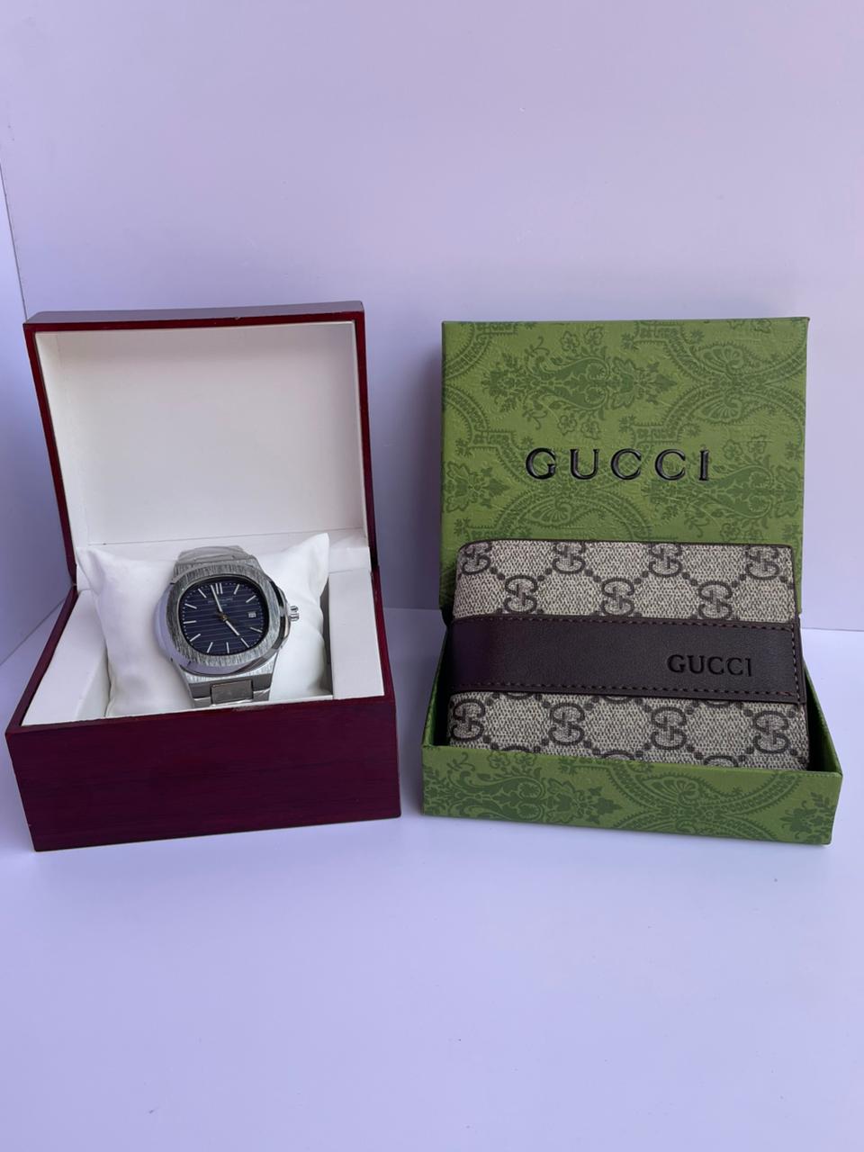 Pack Patek Philippe & Portefeuille Gucci Beige⌚🖤