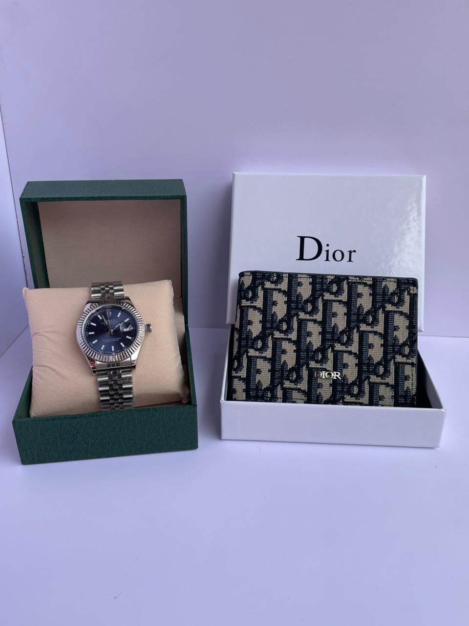 Pack Rolex Datejust & Portefeuille Dior Oblique ⌚🖤
