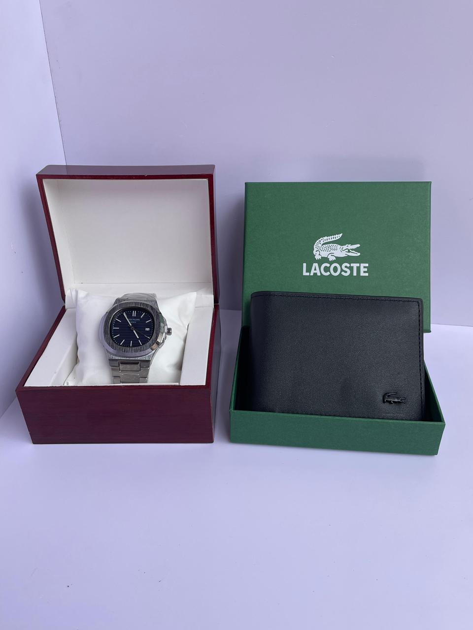 Pack Patek Philippe & Portefeuille Lacoste Noir ⌚🖤