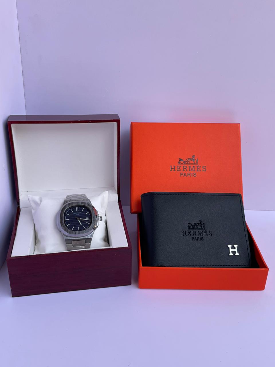 Pack Patek Philippe & Portefeuille Hermès Noir ⌚🖤