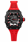 Montre Skeleton Noir & Rouge