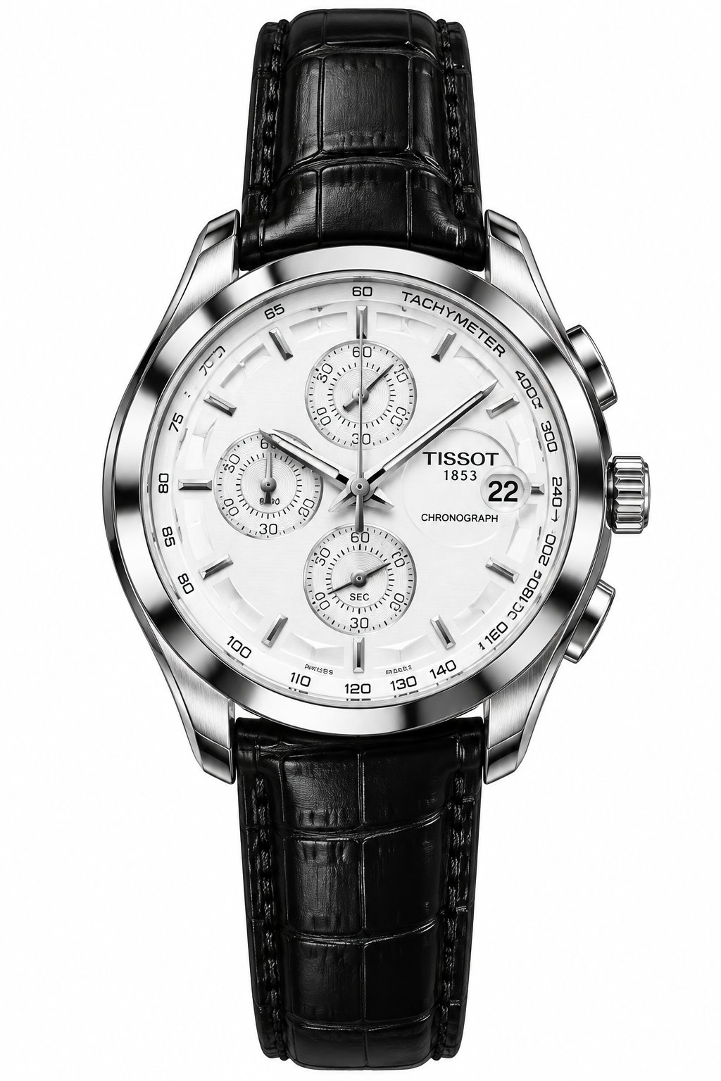 Montre Tissot 1853  – Cadran Blanc & Bracelet en Cuir Noir